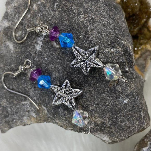 Pierced Starfish Bead Dangle Earrings - Picture 5 of 5